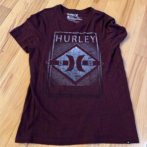 Hurley Burgundy Tee with Logo